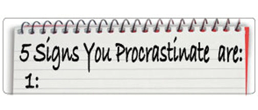 5 signs you procrastinate are - 1: size - 3" x 10" Bumper Sticker--Car Magnet- -  Decal Bumper Sticker-5 signs you procrastinate are - 1: size - 3" x 10"funny, funny quote, funny saying