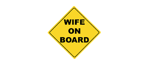 Wife on board - 5" x 5" Bumper Sticker--Car Magnet- -  Decal Bumper Sticker-funny Bumper Sticker Car Magnet Wife on board-  Decal for cars funny, funny quote, funny saying