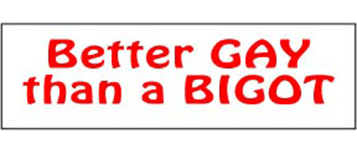 Better gay than a bigot - 3" x 10" Bumper Sticker--Car Magnet- -  Decal Bumper Sticker-LGBT Bumper Sticker Car Magnet Better gay than a bigot-  Decal for carsGay, lgbt, lgbtq, lgtq+, pride, trans, transgender