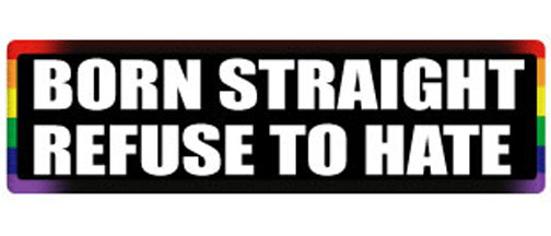Born straight, refuse to hate - 3" x 10" -  Decal Bumper Sticker-LGBT Bumper Sticker Car Magnet Born straight, refuse to hate-  Decal for carsGay, lgbt, lgbtq, lgtq+, pride, trans, transgender