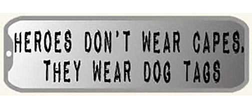 Heroes don't wear capes. They wear dog tags - 2 PACK mini Sticker-s -  -  Mini-Sticker-s MiniSticker-shelmet-mini stickers Heroes don't wear capes. They wear dog- sticker set for helmetshelmet, small